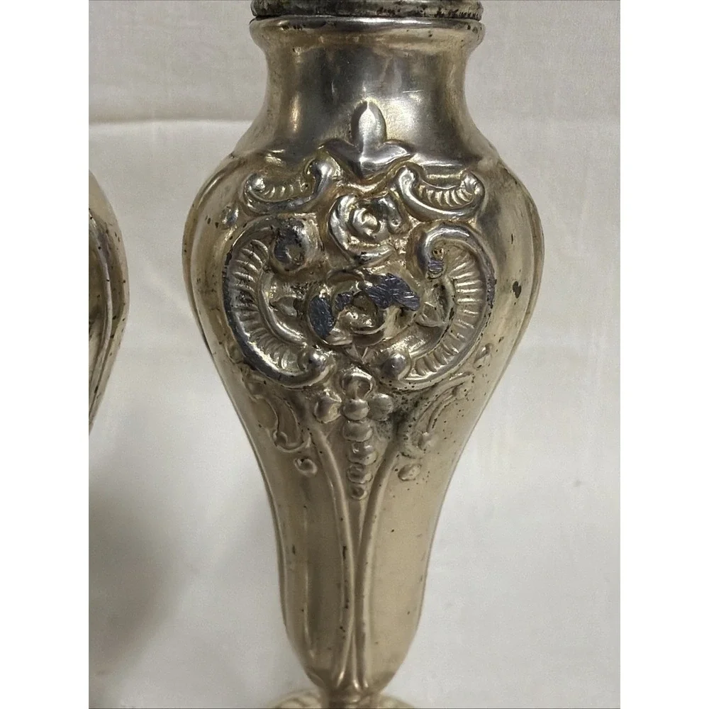 Vtg Metal Salt & Pepper Shakers Occupied Japan WWII Era